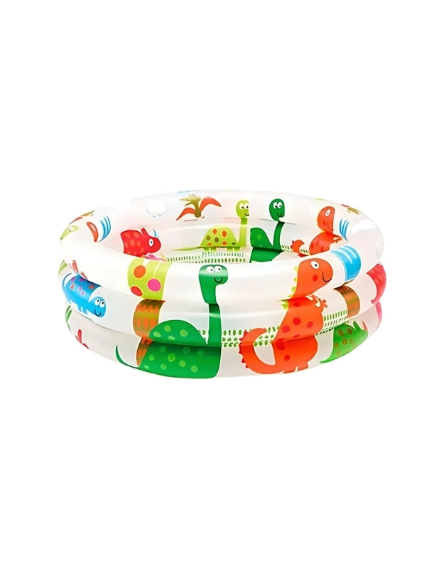 Intex Dinosaur 3-Ring Baby Pool with colorful dinosaur patterns